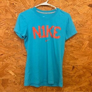 Nike Dri-FIT Cotton Turquoise Tee - Size M